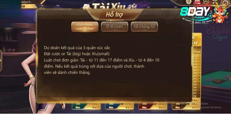 1 số các quy định chung nhất về game tài xỉu 8Day